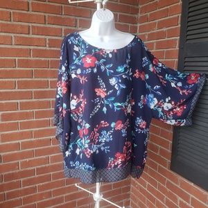 W5 by Anthropologie Plus Size Floral Blouse